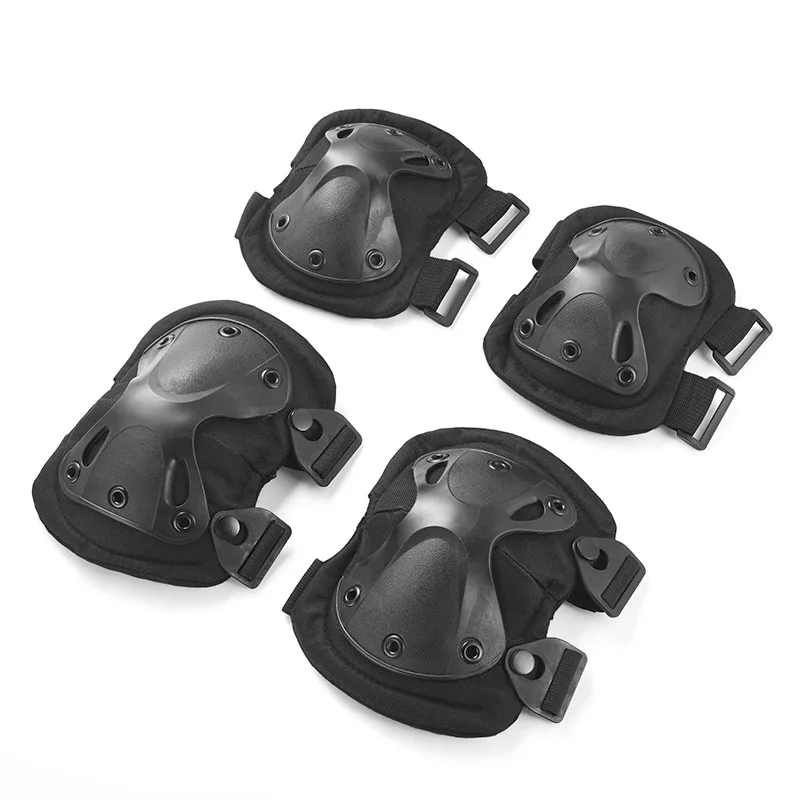 Tactical Knee and Elbow Guard Set for Outdoor Men's Military Enthusiasts Kneeling,Crawling,and Cycling Protection Four-Piece Set