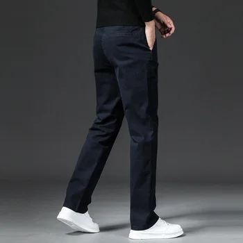 New in Spring Casual Pants Men Straight Fit Cotton Stretch Chino Trouser Male Formal Work Business Dress Khaki Fashion Regular 3