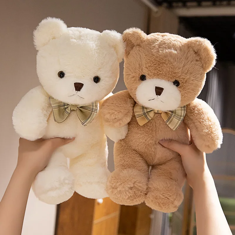 

30CM Kawaii Colorful Bow Tie Bear Doll Plush Toy Hug Bear Doll Birthday Gift Pillow Teddy Bear Home Living Room Bedroom