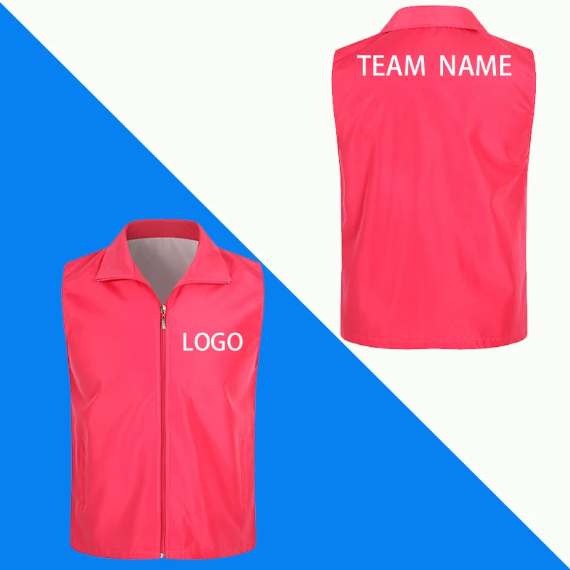 سترة صيفية جديدة بدون أكمام رفيعة قابلة للتنفس، يمكن للرجال والنساء ارتداء نص العلامة التجارية المطبوعة بشعار مخصص عالي الجودة