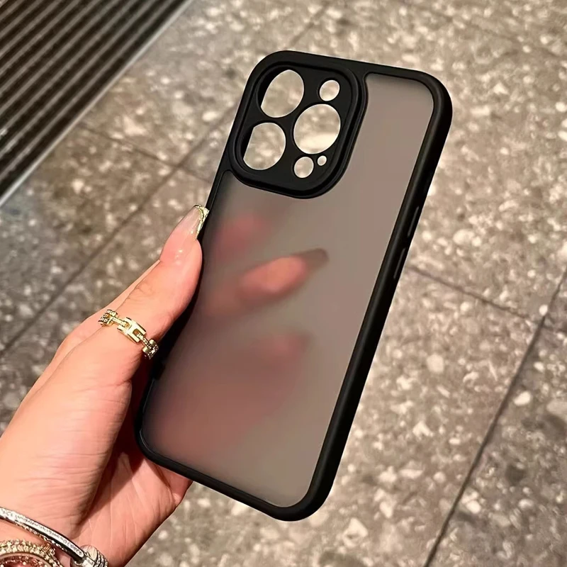 Luxury Matte Shockproof Armor Case For iPhone 16 15 14 13 12 11 Pro Max Plus 16Pro 15Pro ProMax Anti-fingerprint Shock Covers on image 5