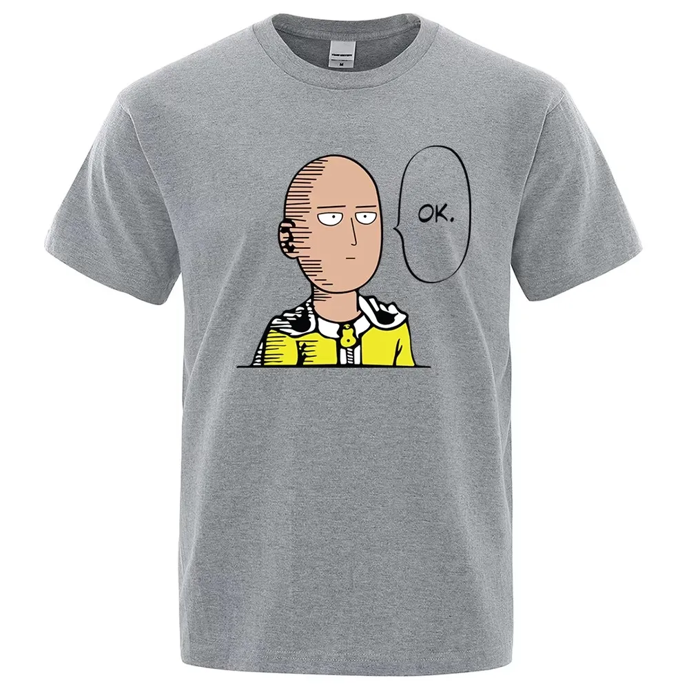 One Punch Man Say Ok Cartoon Männliche T Shirts Frauen Hip Hop Crewneck Kurzarm Sommer Baumwolle Tops Casual Lustige T Shirt Unisex – Detail 4