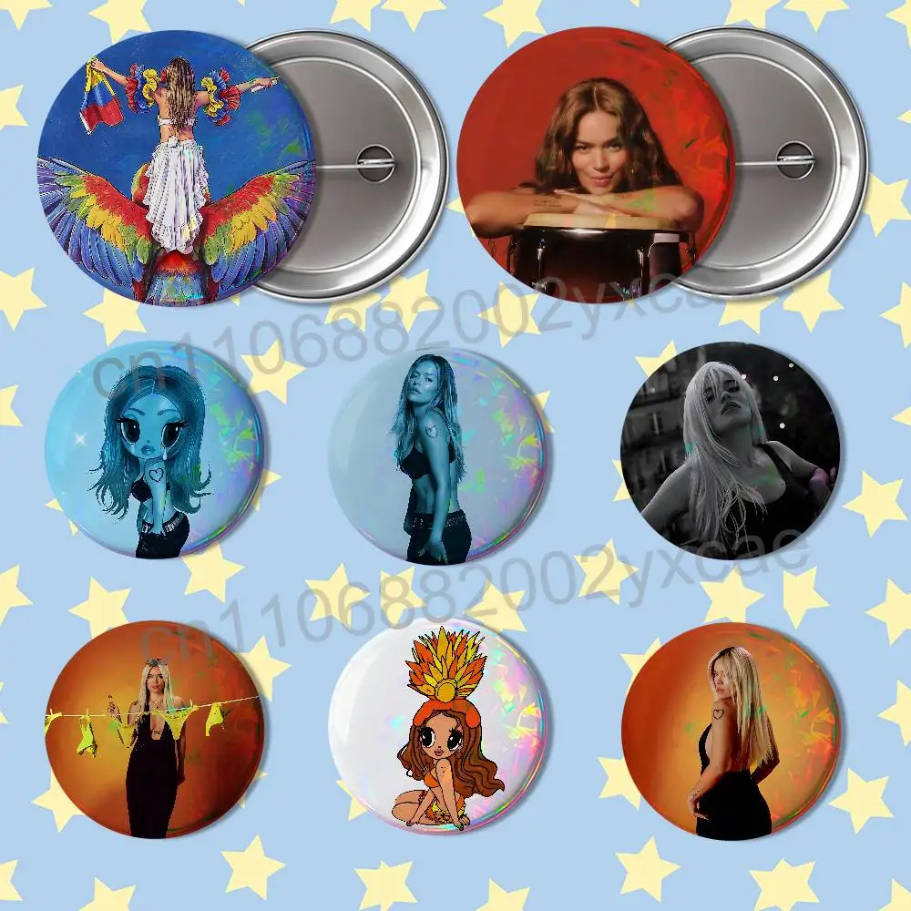 No Me Arrepiento Karol G de Sentir Tanto Badges Badges On Backpack Jacket Cartoon Round Brooches  Acrylic Button Pins Collection