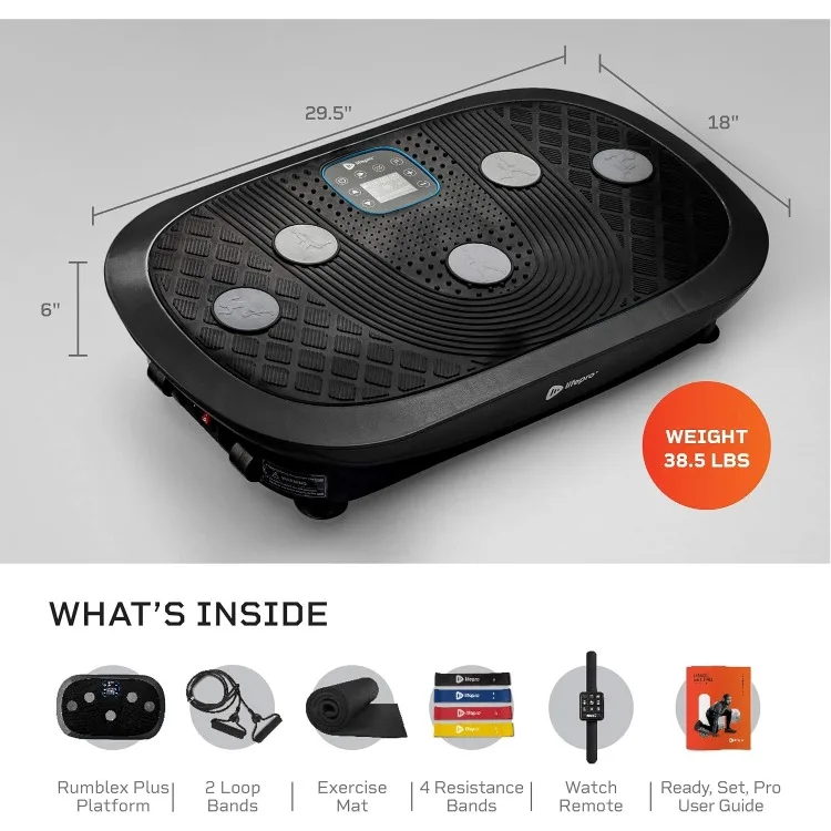 Rumblex Plus 4D Vibration Plate Exercise Machine -Triple Motor Oscillation,Linear, Pulsation+3D/4D Motion Vibration Platform