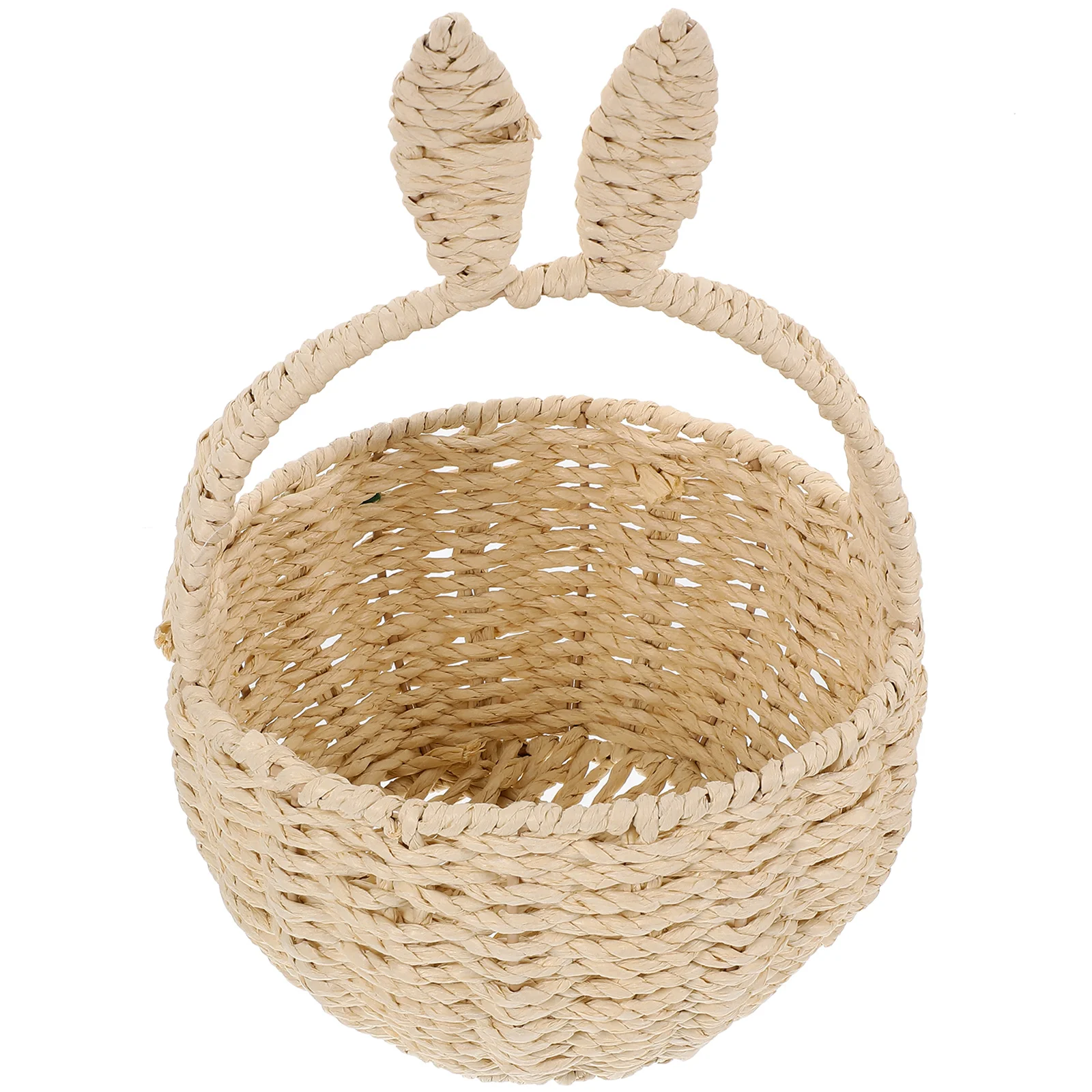 

Rabbit Ears Basket Infant Toys Delicate Straw Organizer Desktop Storage Bin Decorative Paper Rope Baby Handwoven Round Sundries