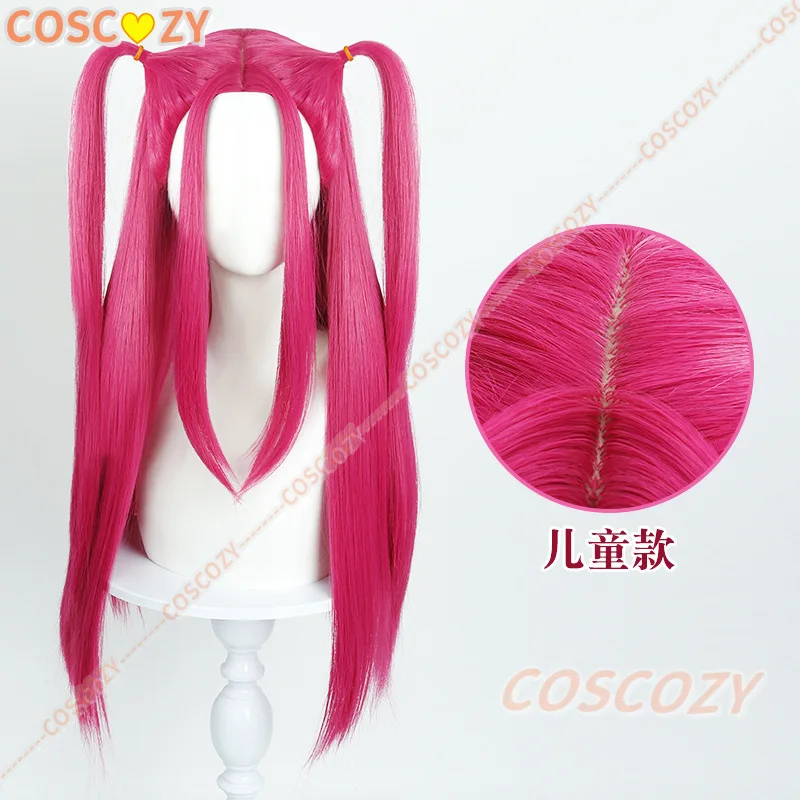 Film K-Pop Hunters Mira Cosplay Pruik Kinderen pruiken Halloween Vrouwen Rose Rood hittebestendige Synthetische Vezel Pruiken Prop