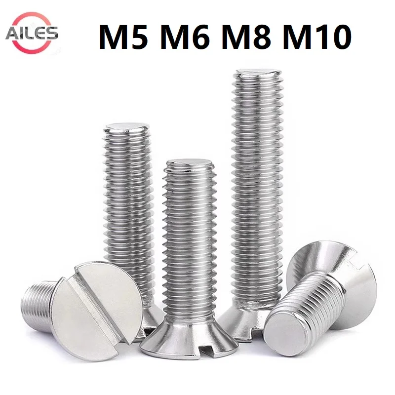 

M5 M6 M8 M10 Slotted Countersunk Head Screws 304 Stainless Steel Flat Slot Head Bolts GB68