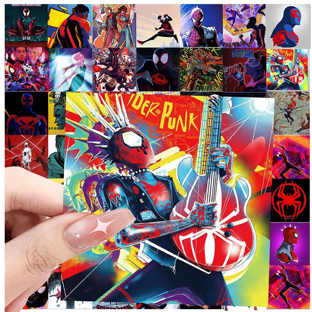 10/20/40/80pcs Disney Spider Man Across The Spider-Verse Stickers Cool Posters Decal Skateboard Notebook Toys Sticker for Kids