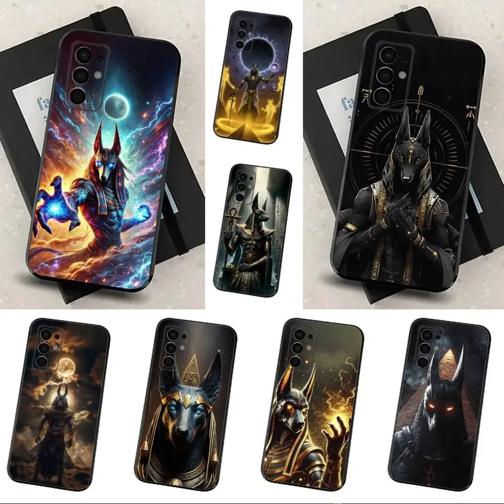 

God Anubis Egyptian Phone Case For Samsung Galaxy A13,A21s,A22,A31,A32,A52,A53,A71,A80,Soft Black Shell