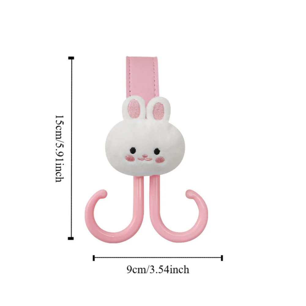 Crochets de poussette pour bébé ours mignon, Double crochet lapin suspendu, accessoires de poussette de dessin animé, accessoires de poussette