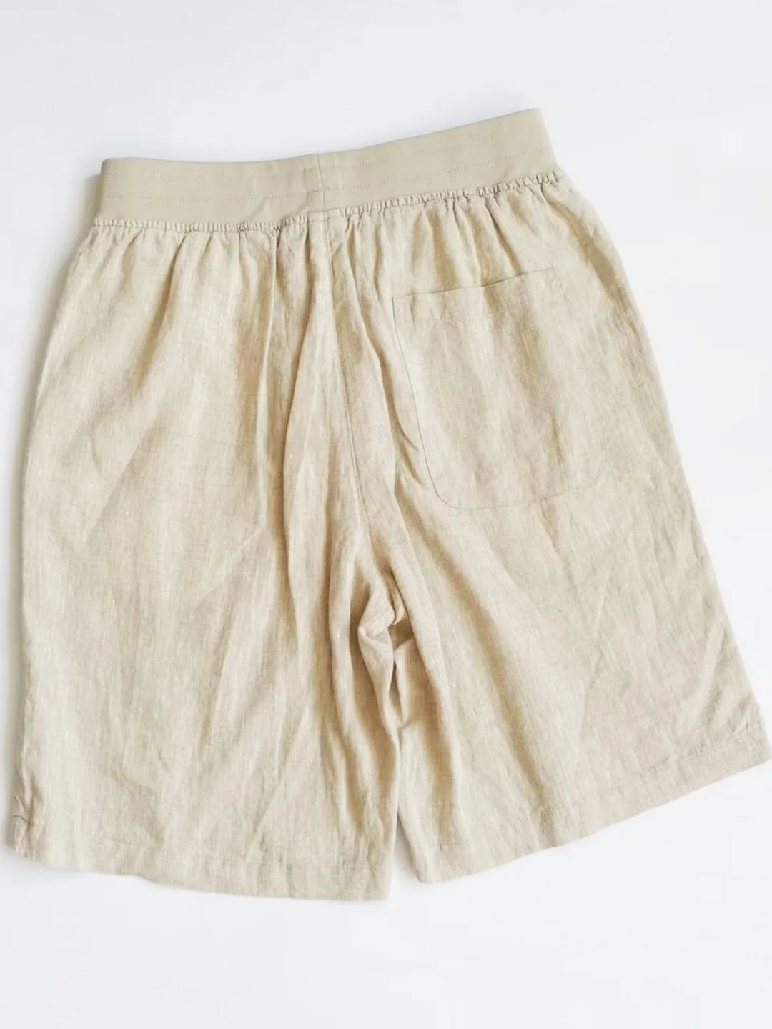 new-advanced-linen-men's-shorts-breathable-elastic-waist-loose-straight-casual-shorts-five-point-summer-trend-loose-fit