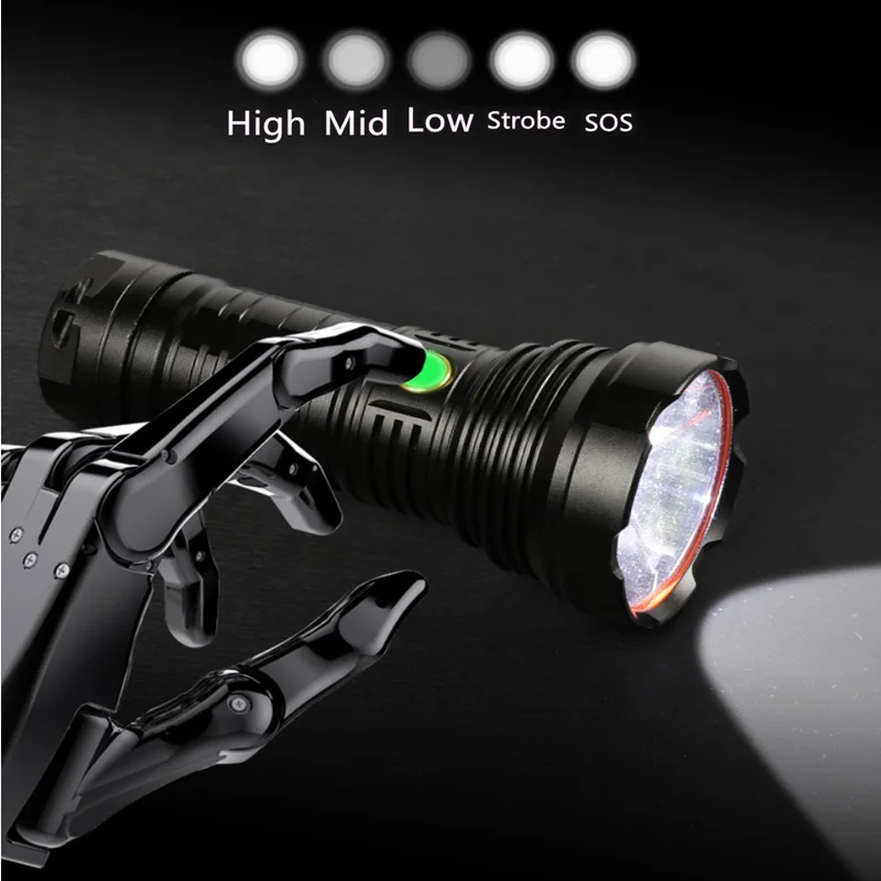 Foxhawk Custom 18650 Searchlight Flashlight High Power Super Bright 2000 Lumen Flashlight