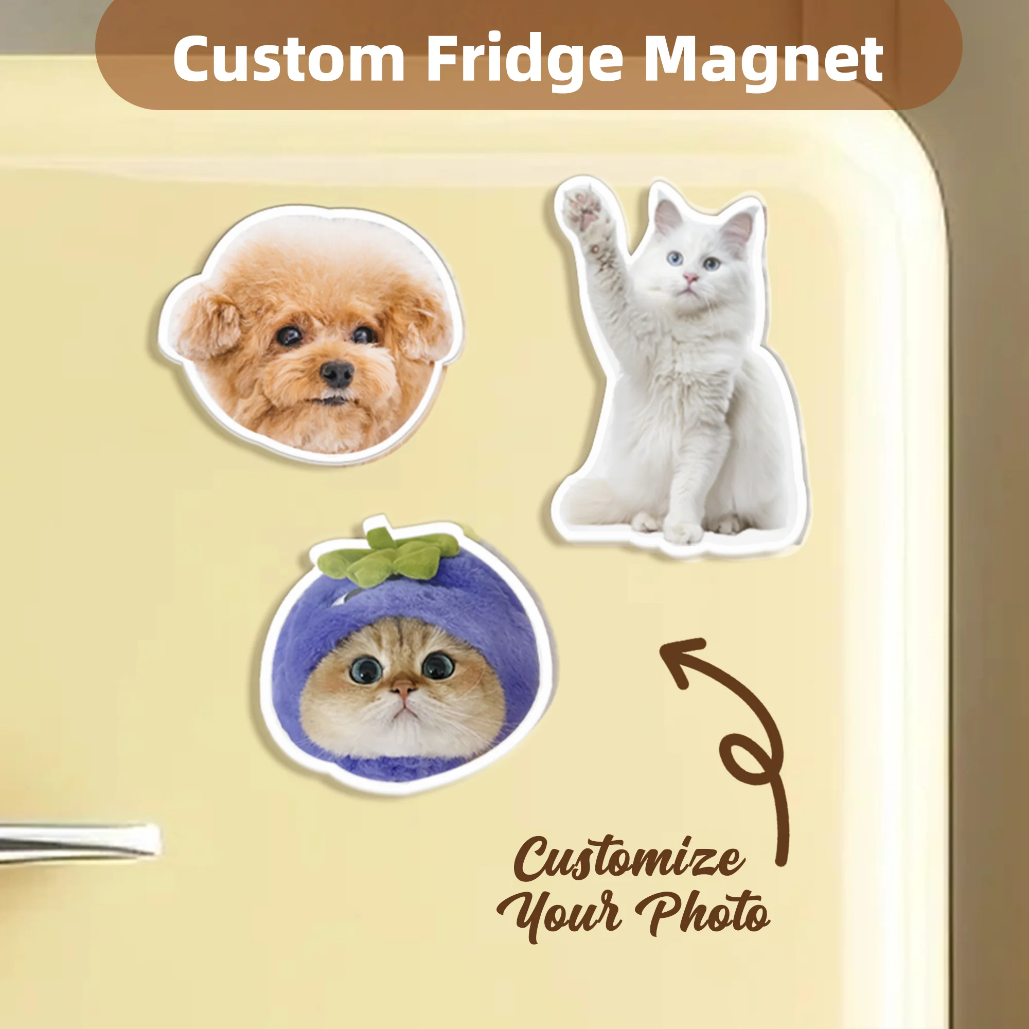 

Custom Fridge Magnet 1-10Pcs Acrylic Personalized Photo Fridge Magnet of Glass Cabochon for Kitchen Office Dec Family Lover Gift