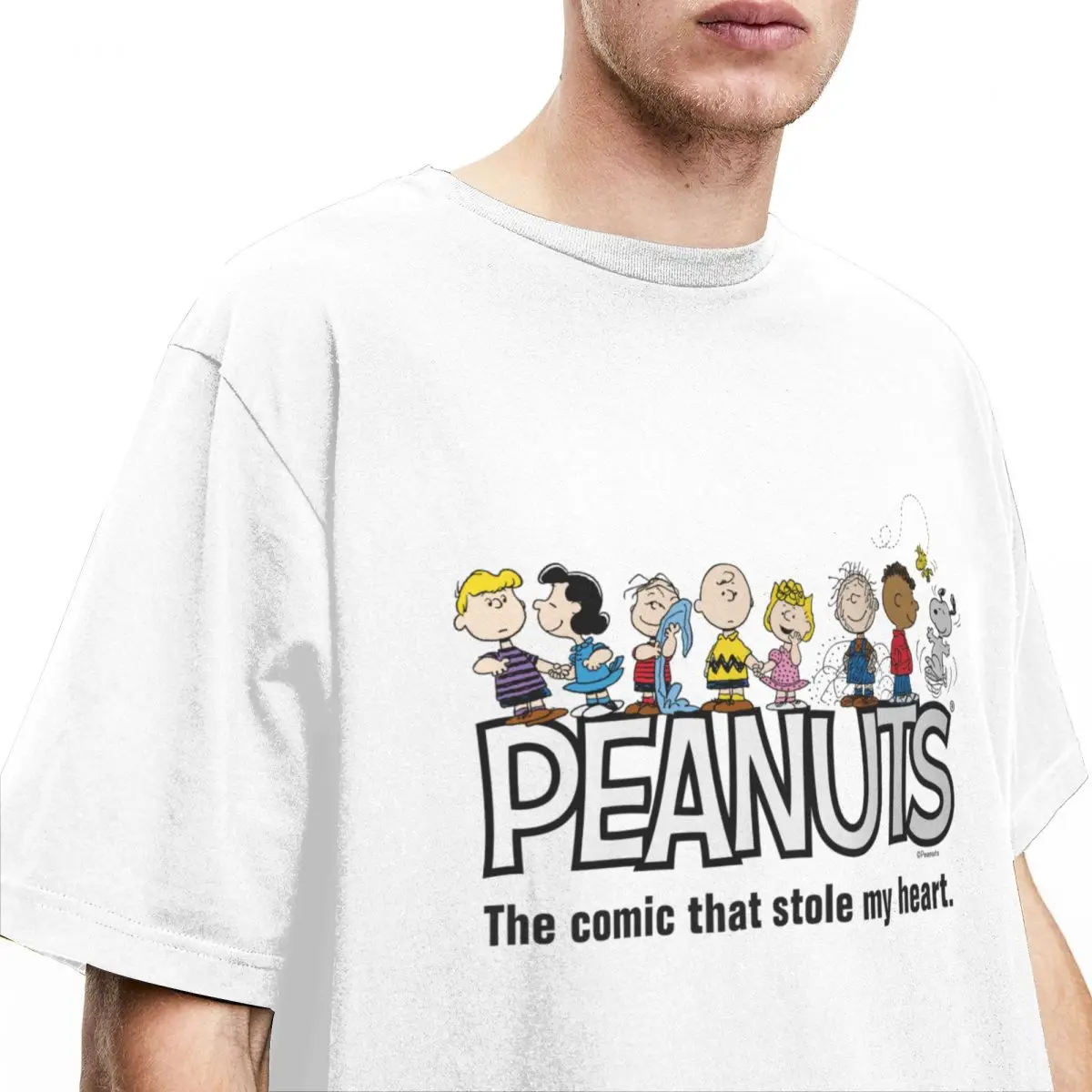 Novelty Peanuts Comiv Gang Group T Shirt Men Women's Pure Cotton Snoopy Charlie Brown Woodstock Tee Shirt Gift Idea Tops