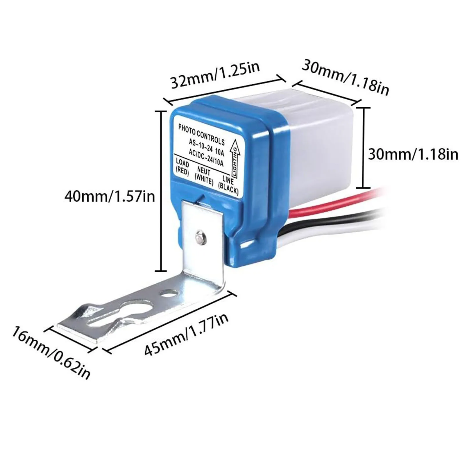 2pcs Automatic Auto On Off Photocell street Light Switch DC AC 24V 110V 220V 10A Photo Control Photoswitch Sensor Switch