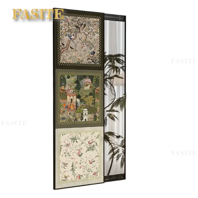 For Medieval Style Furniture Push-Pull Hidden Full Body Mirror Invisible Wall Mounted Concealed Dressing Mirror Home Decor