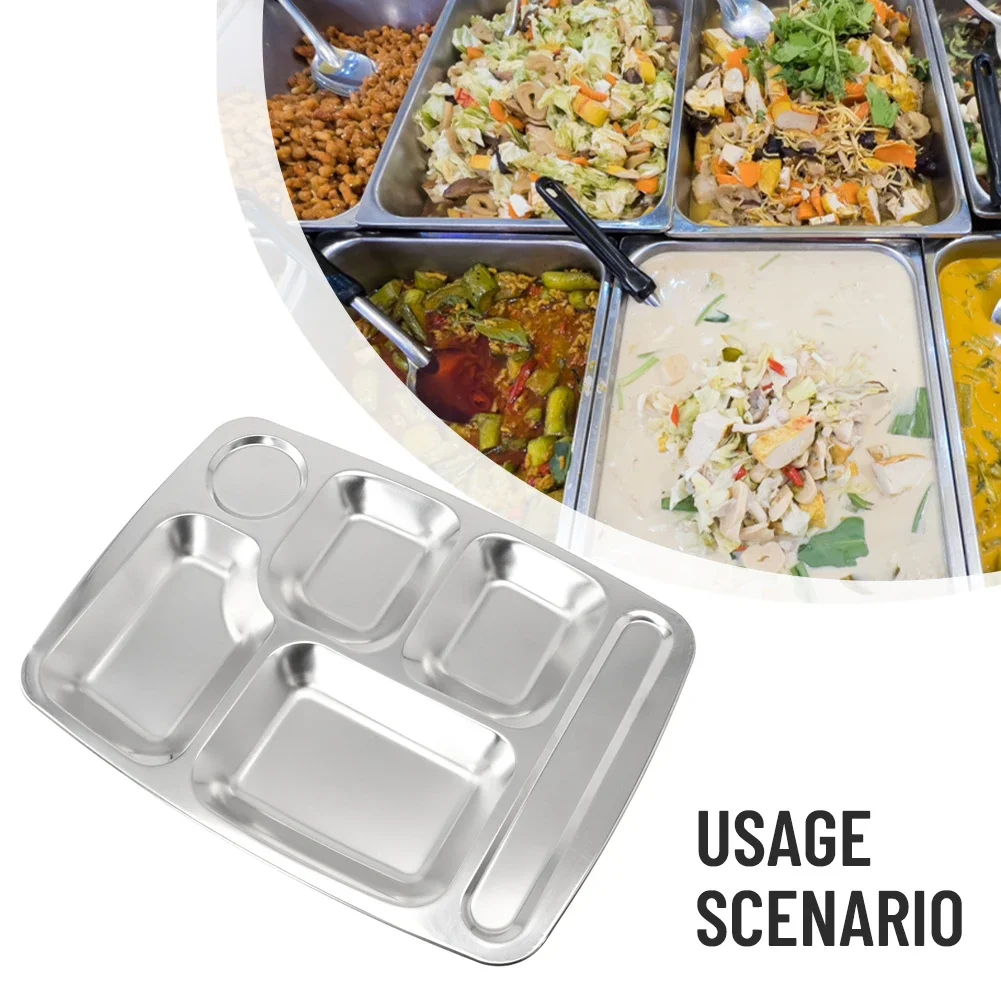 Food Tray Dinner Plate 1 Pcs 240 Grams Weight 38*27.5*2cm Safe And Large Stainless Steel Easy To Clean And Reuse