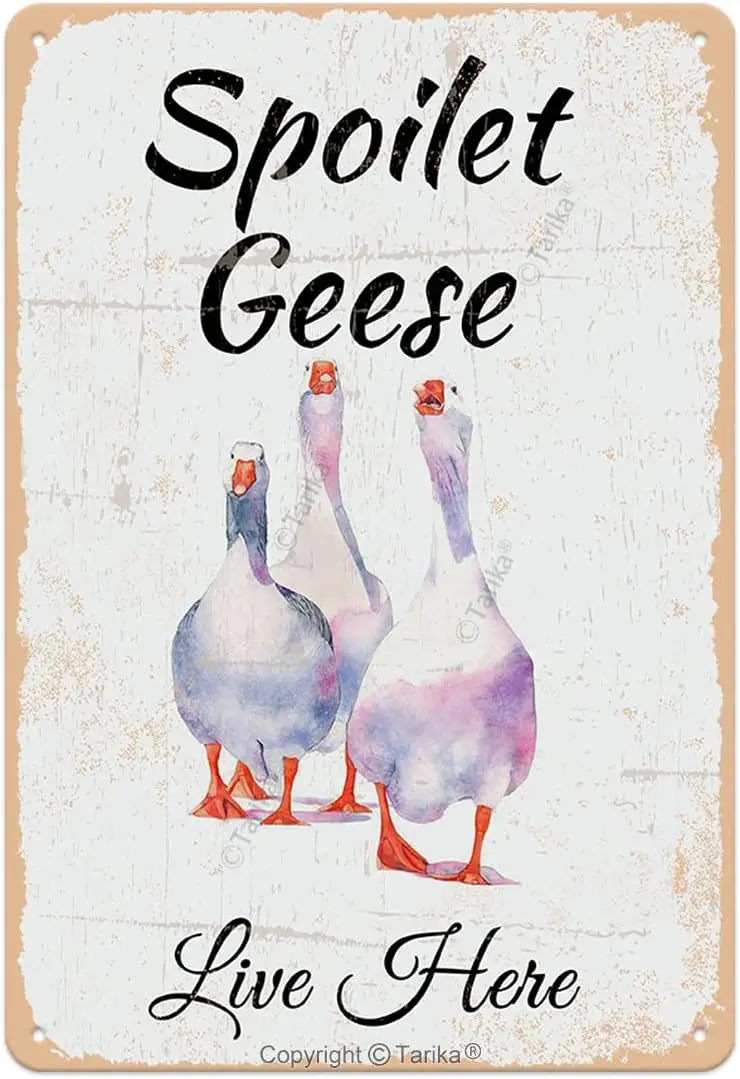 Spoilet Geese Live Here Iron Poster Painting Tin Sign Vintage Wall Decor for Cafe Bar Pub Home Beer Decoration Crafts