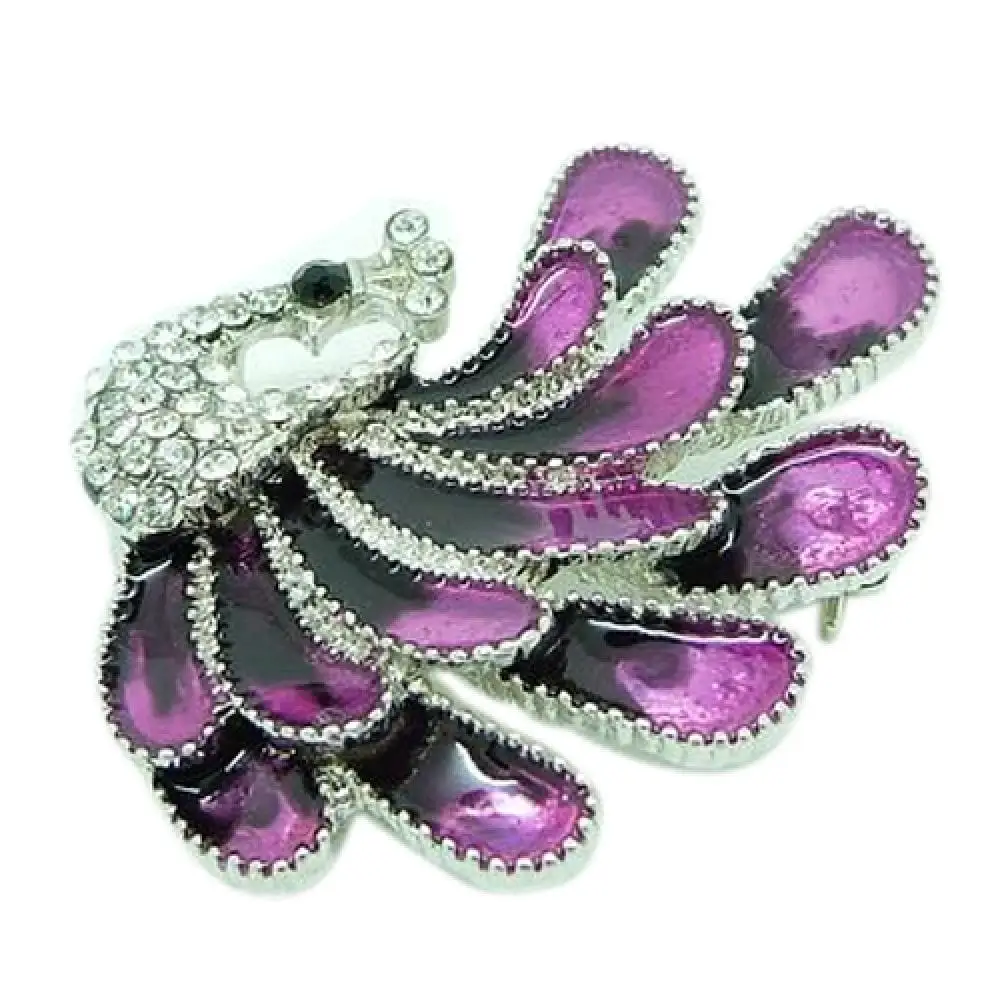 Elegant Animal Brooch Women Fashion Rhinestone Peacock Brooch Pin Wedding Bridal Scarf Decor Gift