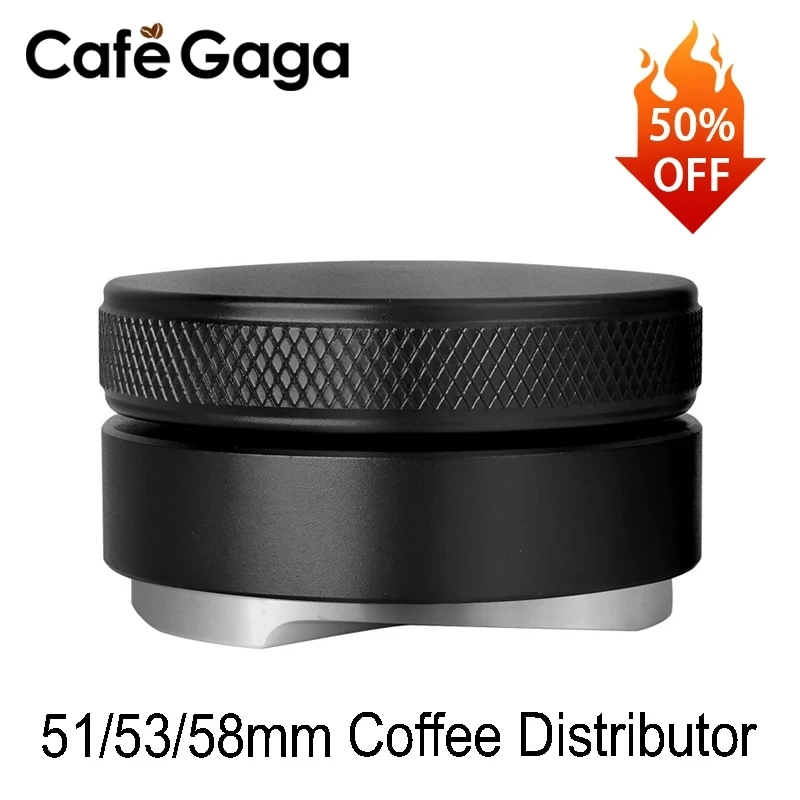 Distribuidor de café com três encostas angulosas, Ferramentas de Distribuição Espresso, Nivelador ajustável, Acessórios Barista, 51mm, 53mm, 58mm Tamper