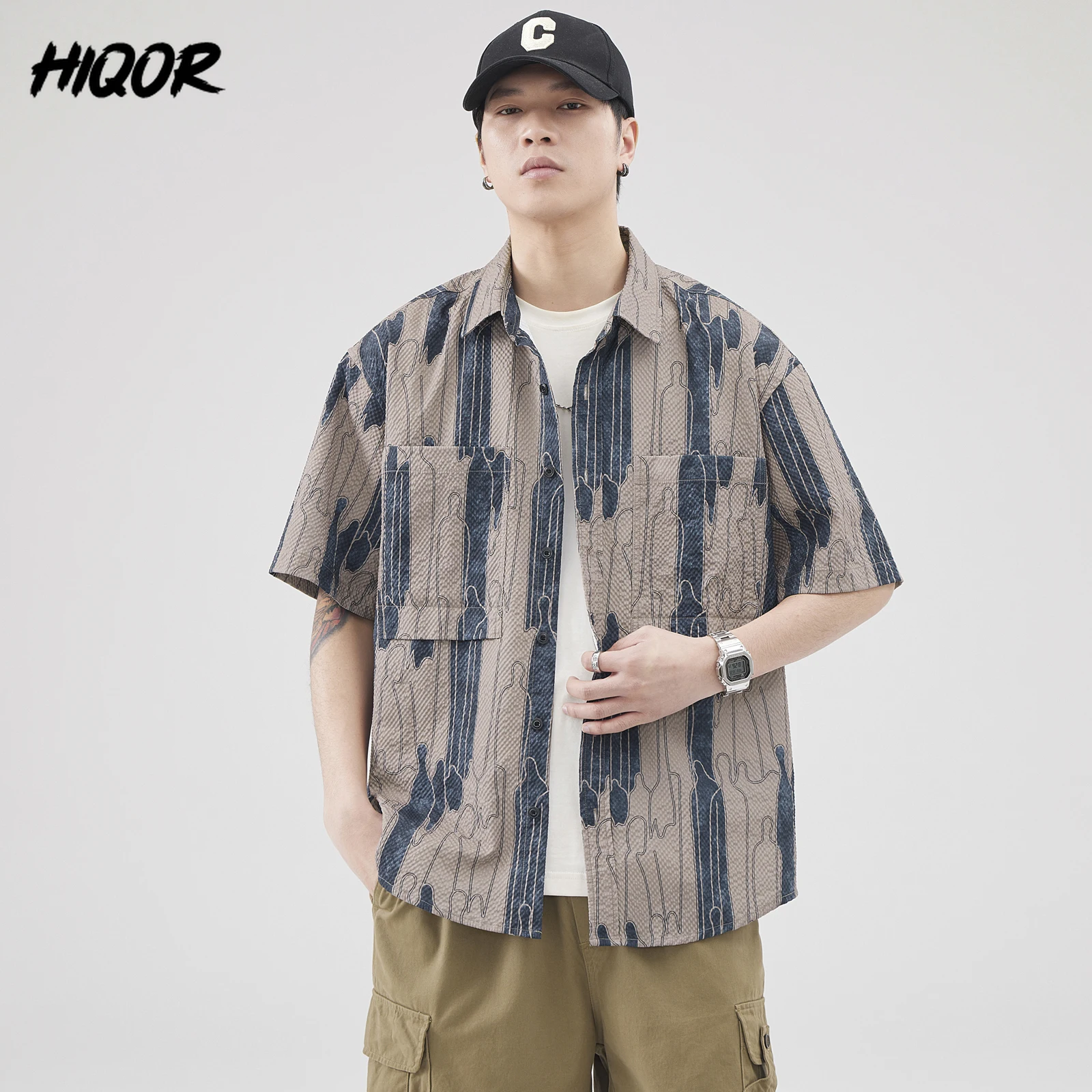 

Men's Cardigan Hawaiian Beach Party Fashionable Casual Men Short-sleeved Shirt Summer New Daily Comfort Loose Fit Male Shirts