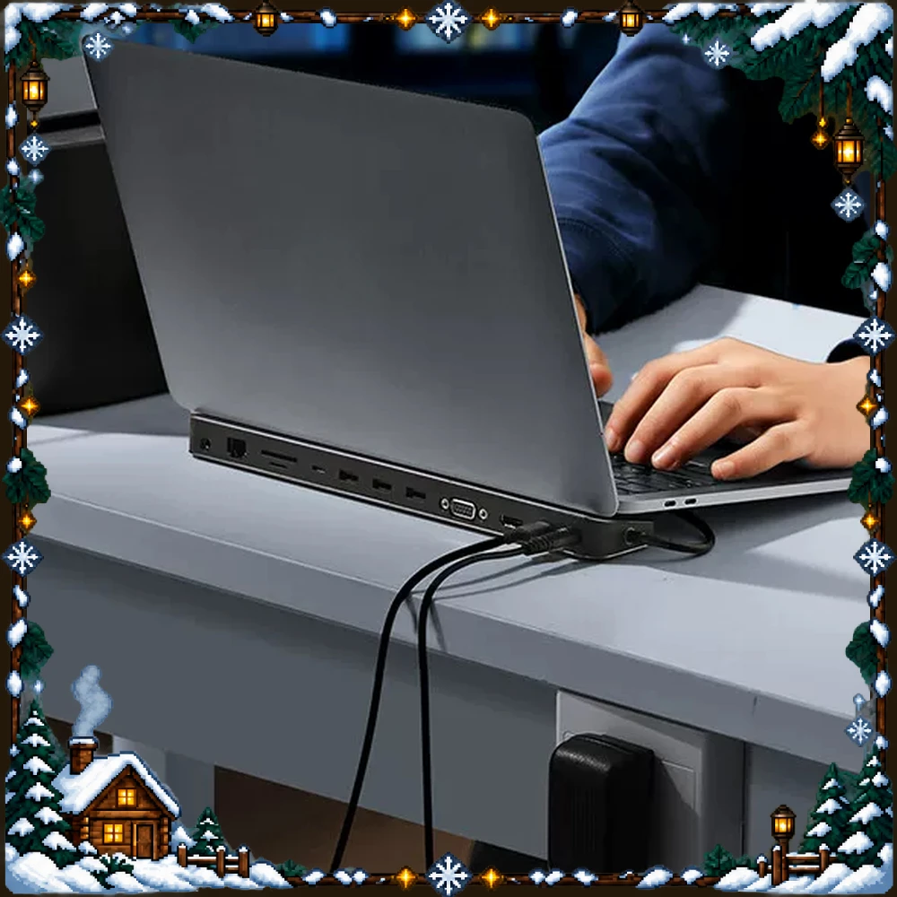 UGREEN 60571 USB-C Hub 11-in-1 Laptop Stand Dock HDMI 4K30Hz VGA PD100W USB 3.0 5Gbps Gigabit Ethernet SD TF 3.5mm Audio