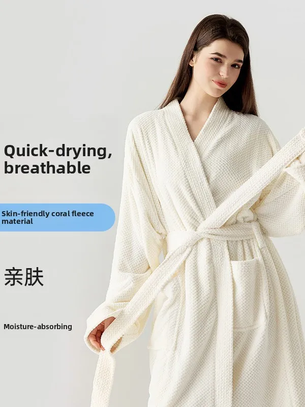 

Женский абсорбент кораллового цвета с узором сосны Qui Dry, осенне-зимняя ночная рубашка, домашнее текстильное полотенце/халат/S...