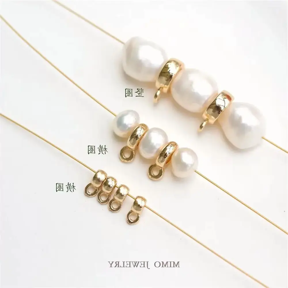 Color copper plated gold smooth bead hanging ring three-way round bead hanging ring dIY handmade accessories