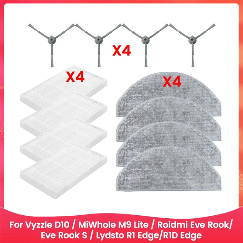 

ABKD Для Vyzzle D10 / Miwhole M9 Lite / Roidmi Eve Rook Eve Rook S / Lydsto R1 Edge, R1D Edge Детали Фильтр Боковая щетка Швабра