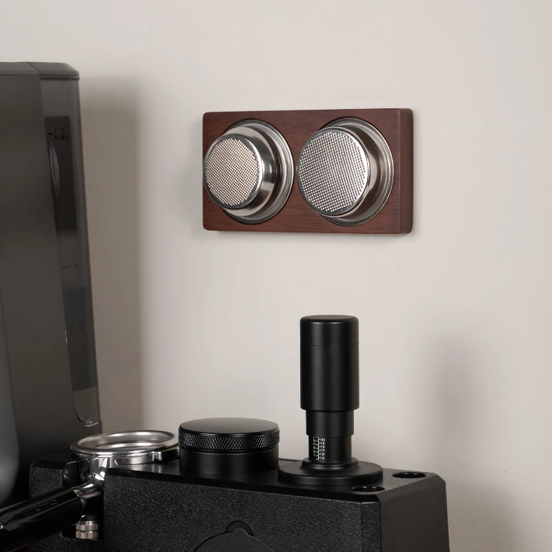 

Universal Magnetic Wall-mounted Powder Bowl Storage Board 51/53/58mm Coffee Filter Bowl Storage Rack Solid Wood Storage Seat