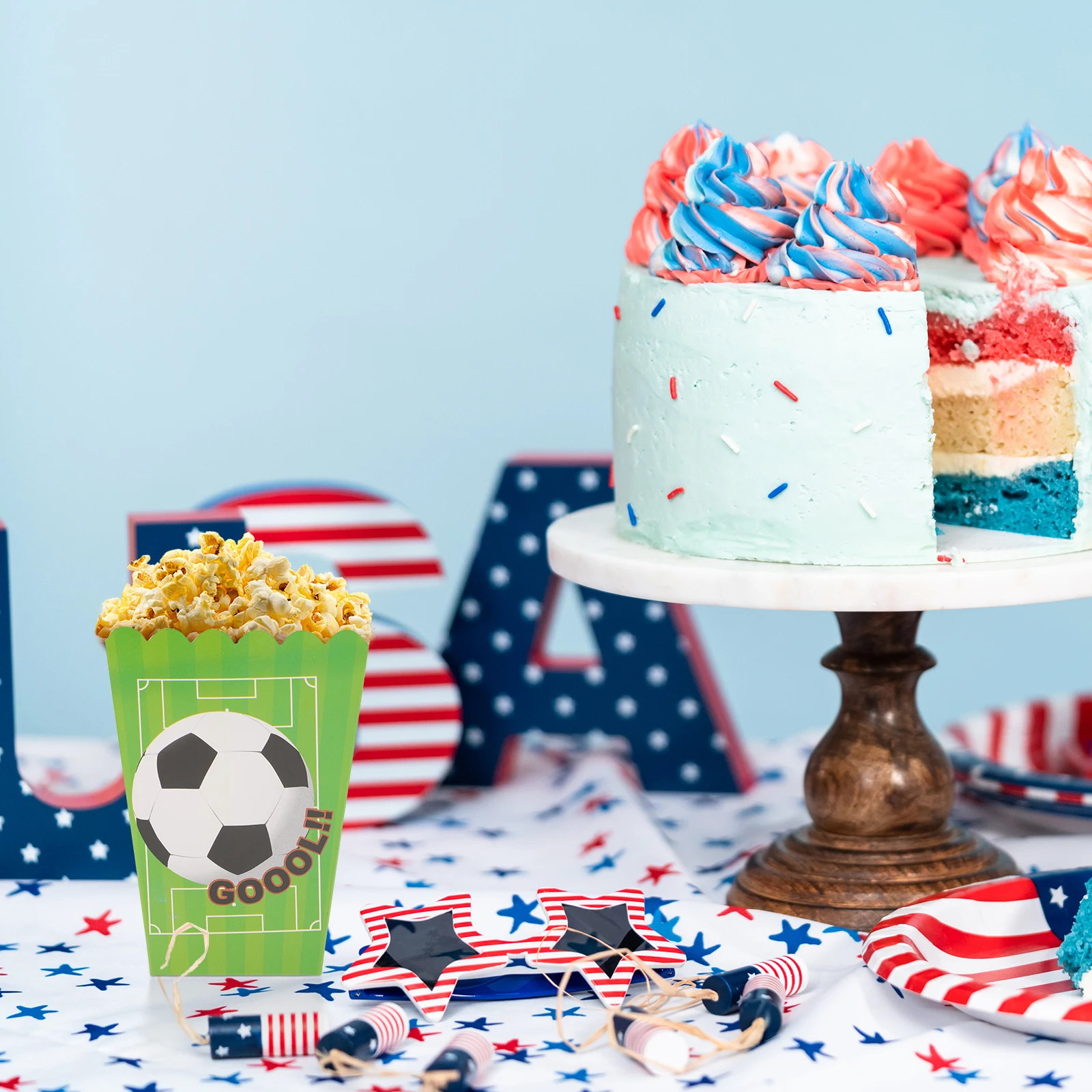 

30pcs Boxes Green Football Party Decorations Paper Popcorn Containers Movie Night Containers Movie Night Supplies Snack Storage