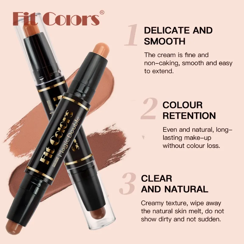 Double HEAD Highlight ปากกา Face Make Up Liquid กันน้ํา Contouring Foundation Contour แต่งหน้าคอนซีลเลอร์ Stick ดินสอเครื่องสําอาง