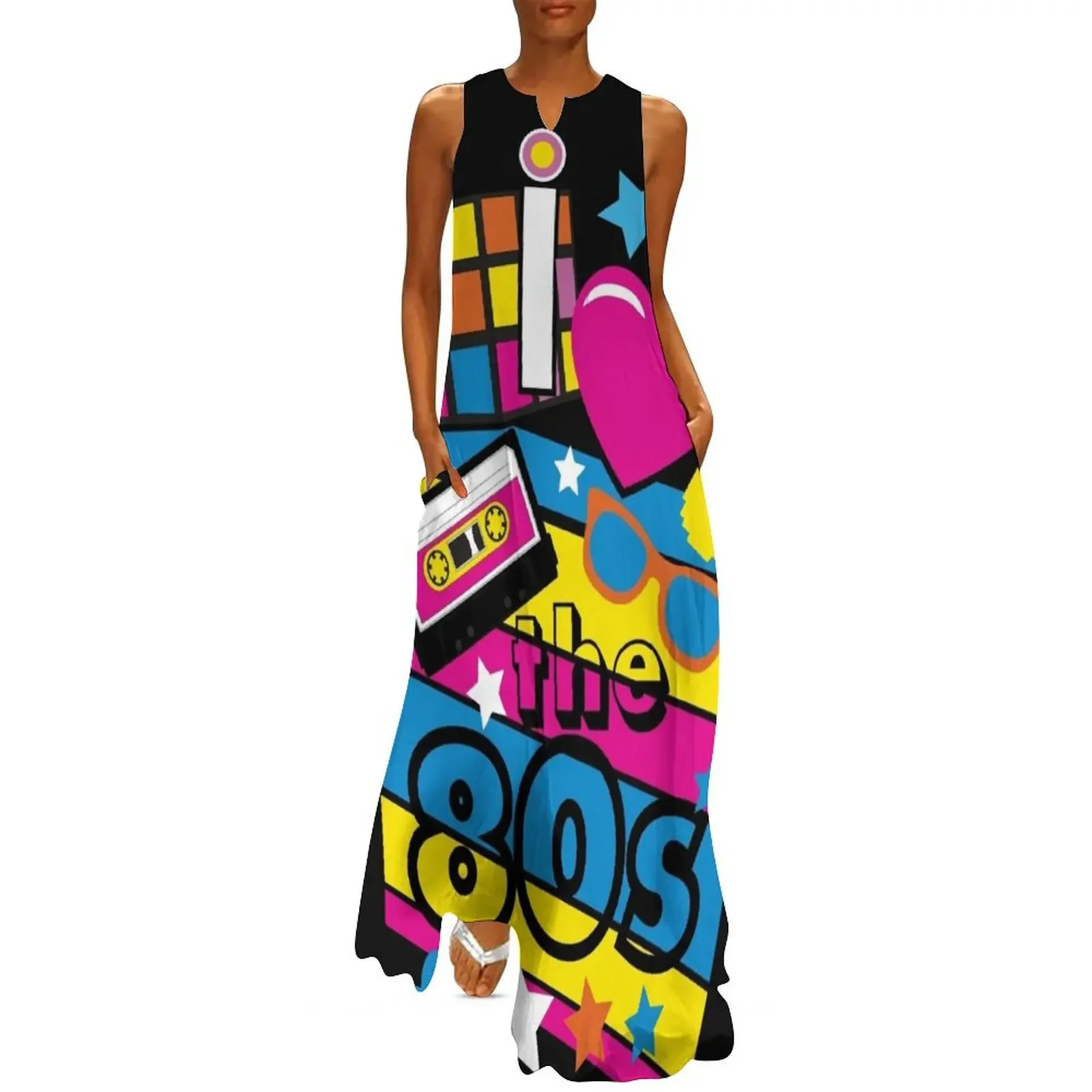 

I love the 80s! Cool Neon Pop Culture Shirt & Gifts Long Dress luxury dress Women's summer dresses Dress