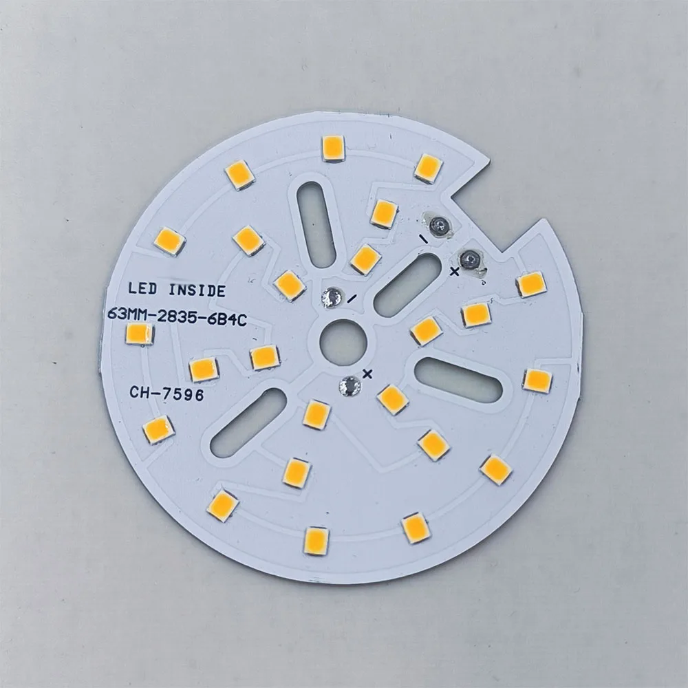 Placa LED con chip LED, módulo Led PCB, luces redondas D63mm para downlights domésticos, reemplazo Diy SMD 2835, corriente constante DC36V 12W