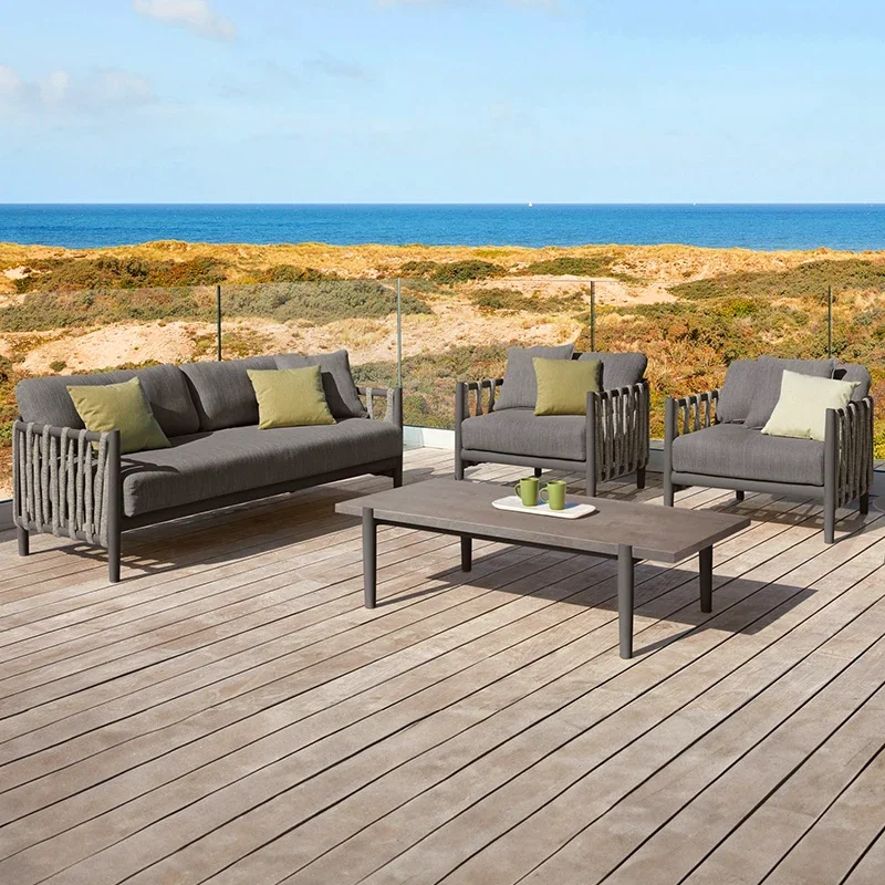 Outdoor Weather-resistant Aluminum Alloy Waterproof Sofa Set Modern Simple Villa Garden Courtyard Rust-proof Furniture