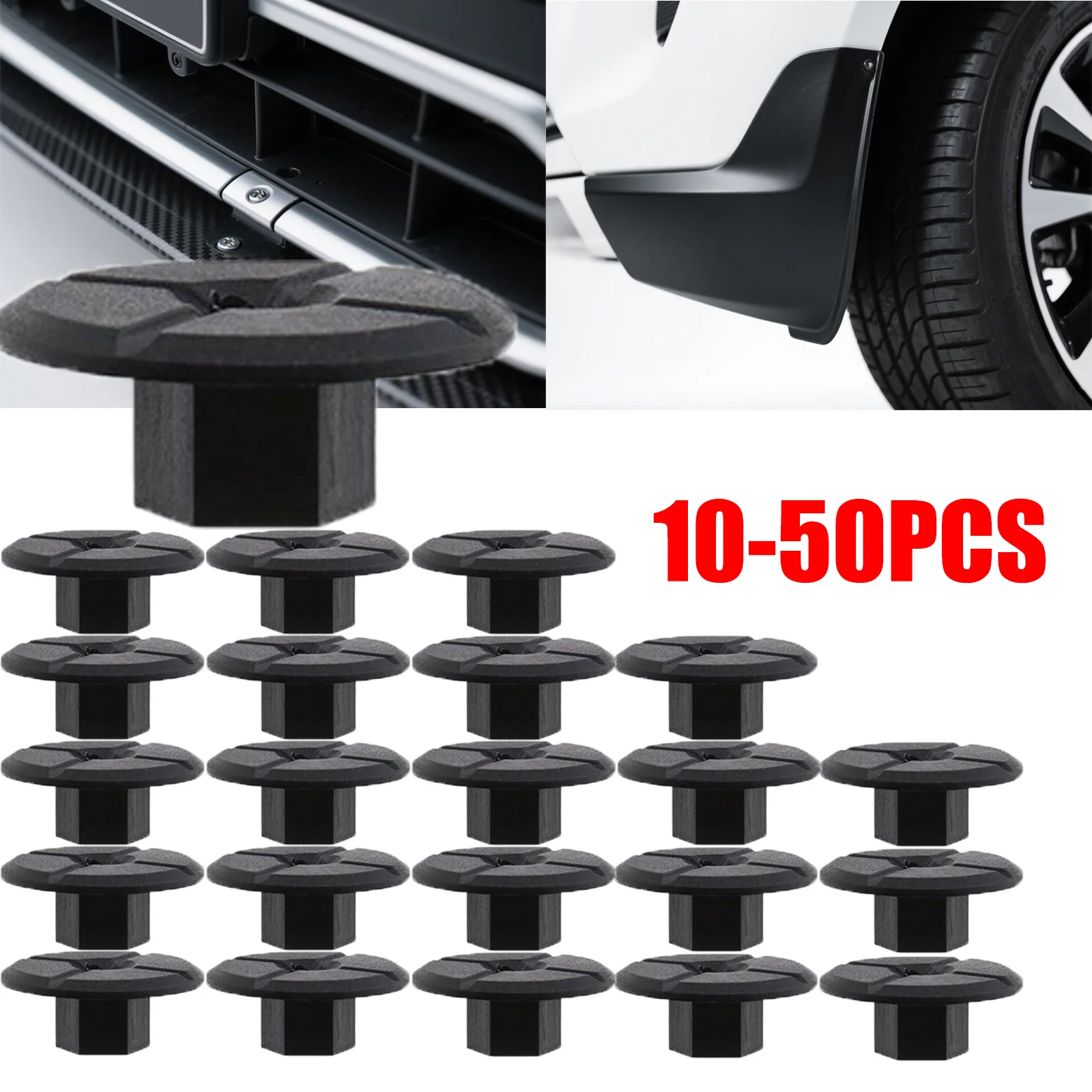 10-50PCS Car Fender Flares Mud Flaps Splash Guard Fastener Clips Bumper Panel Fastener Clips Unthreaded Nuts For Mercedes Benz