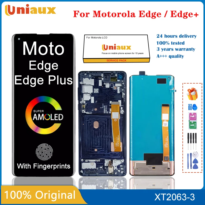 

6.7" Original AMOLED For Motorola Moto Edge XT2063-3 LCD Display Touch Screen Digitizer For Moto Edge Plus XT2061-3 LCD Display