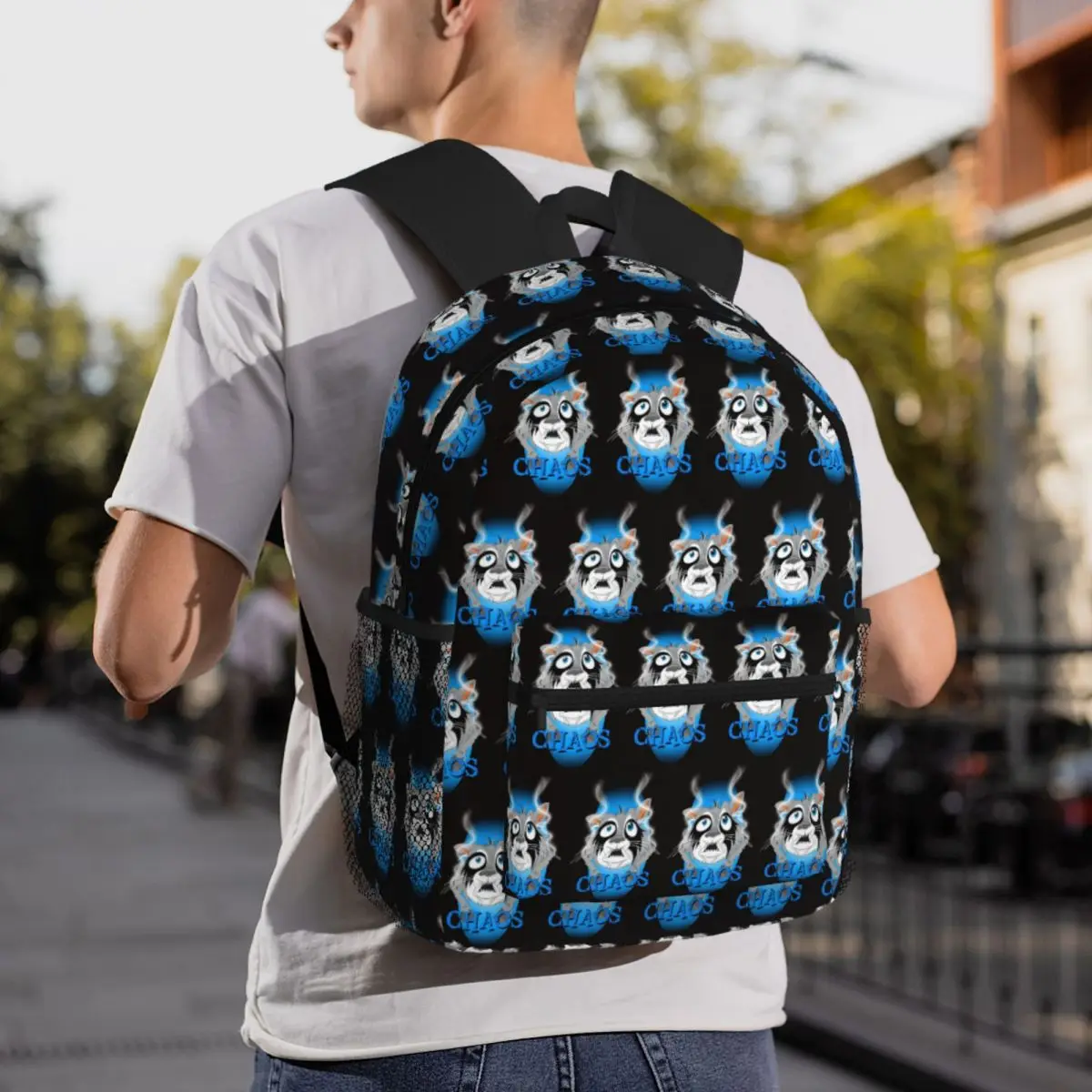 

Raccoon Chaos 6 Backpack Daypack Large Capacity Children BookBag School Bag Shoulder Bags for Men Women