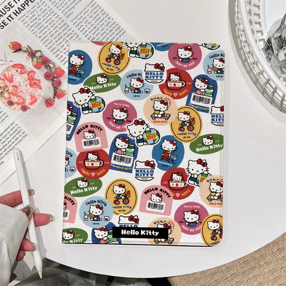 

Magnetic PU Case For ipad 11th 2025 10th 10.9 Air 5 4 3 9/8/7th Pro11inch 10.2 10.5 9.7 Mini4/5/6/7 Tablet Cover Hello Kitty KT