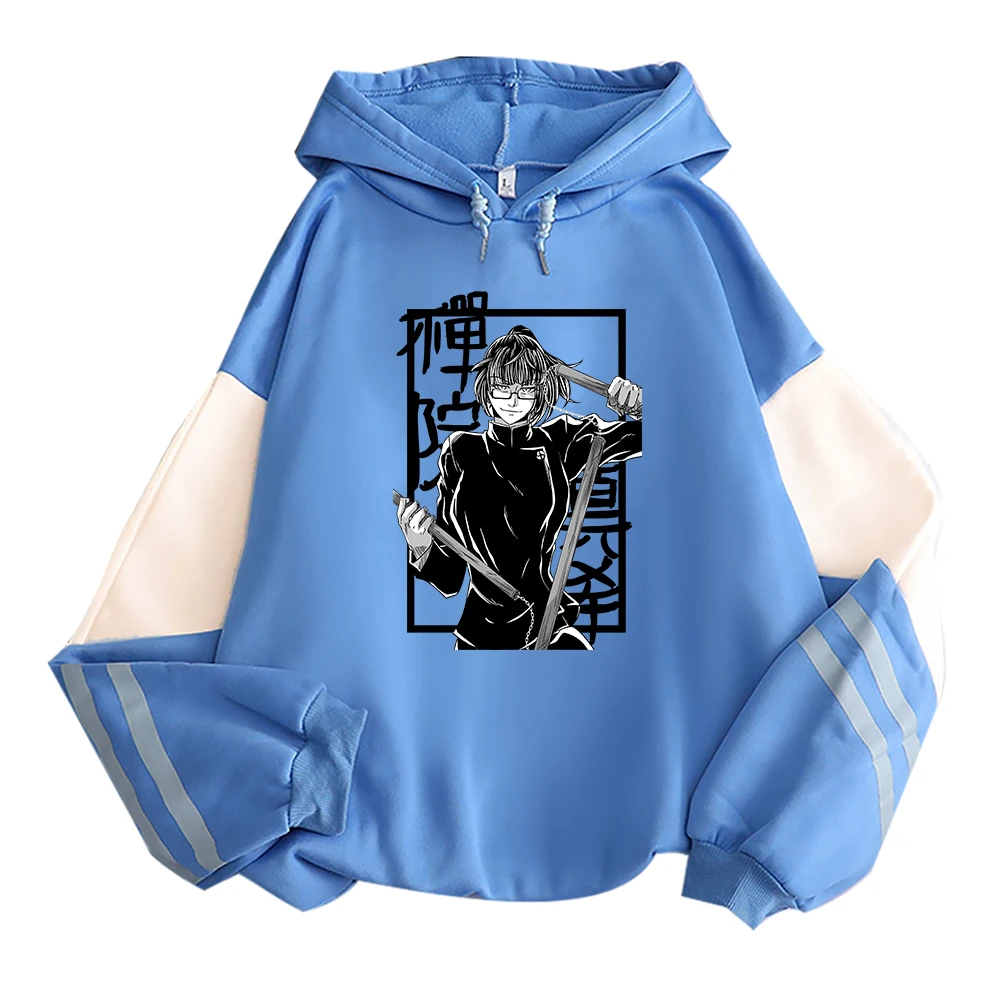 Japan Anime Jujutsu Kaisen Plus Size Hoodies Zenin Maki Manga Anime Autumn Winter Warm Clothes Harajuku Pullover Hooded Tops