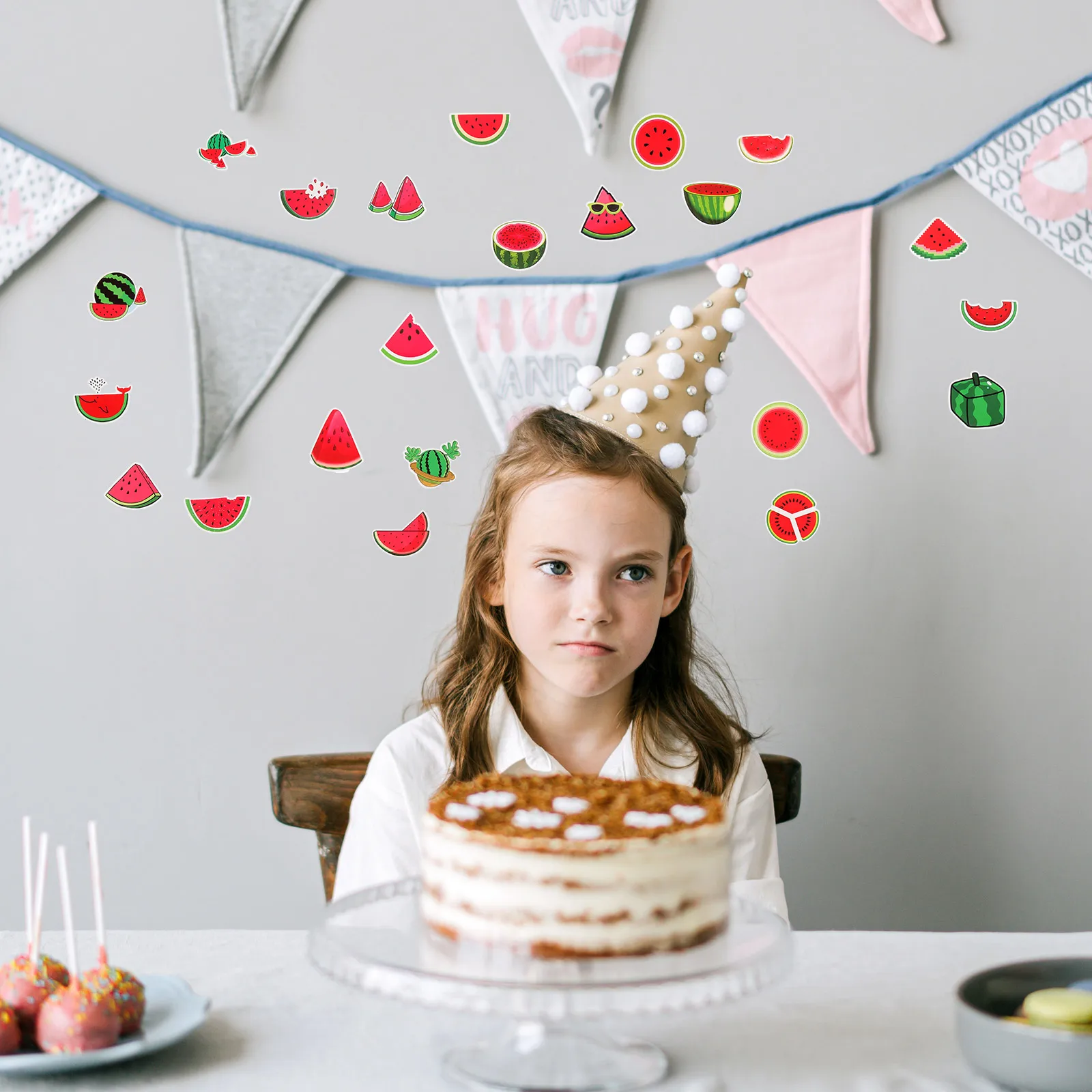 

50pcs Watermelon Stickers Decorative Items For Scrapbook Diary Party Supplies Summer Theme Decoration Handicraft Craft Stickers