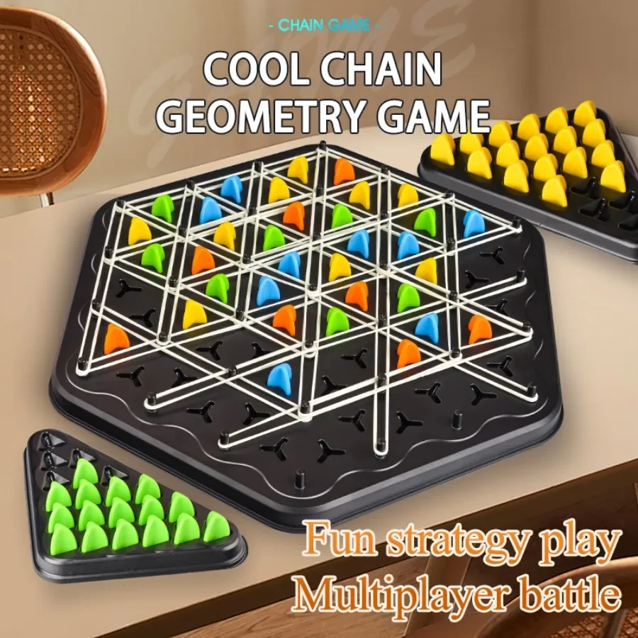 

Настольная игра «Геометрическая цепь», стратегическая головоломка с резинками, интерактивная развивающая игрушка для всей семьи (для детей и взрослых)