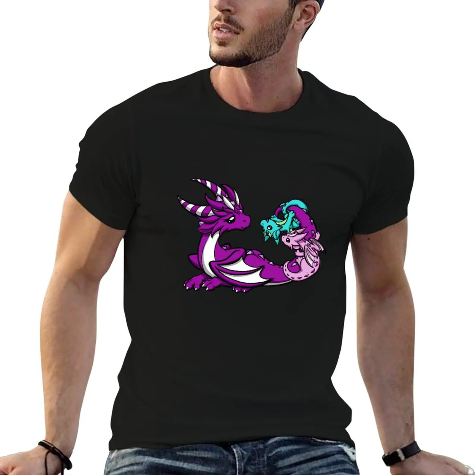 

Mama Dragon with Babies T-Shirt men t shirt cotton 100% man t shirts for men cotton t shirt pack T-shirt