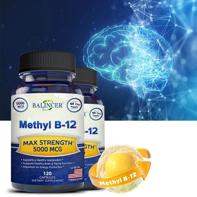 

Vitamin B12 - 5000 MCG Supplement with Methylcobalamin (Methyl B-12) Boosts Natural Energy and Benefits Brain and Heart Function