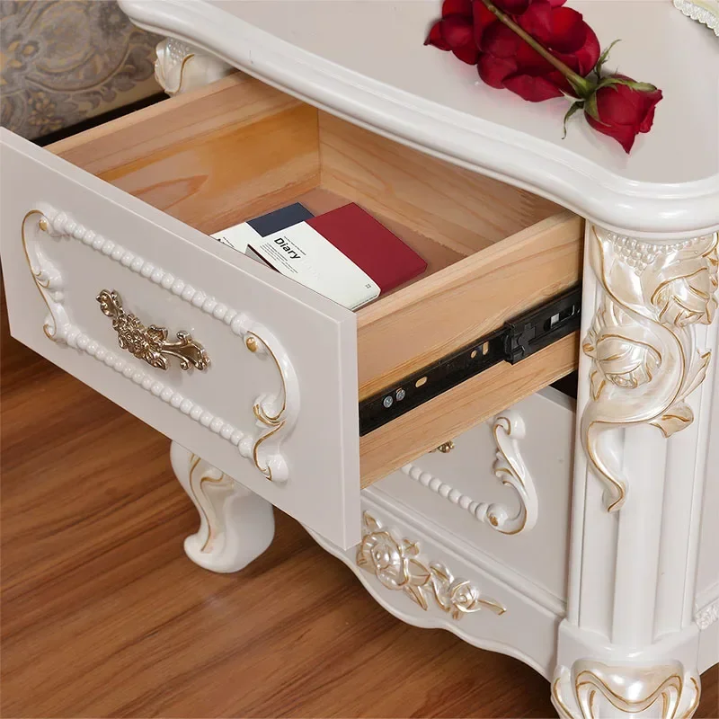 فريدة من نوعها العصرية تخزين منضدة الجدول الحديثة الأبيض الذهبي غرفة نوم الشمال منضدة أدراج Kawaii Mesa De Cabeceira الأثاث #5