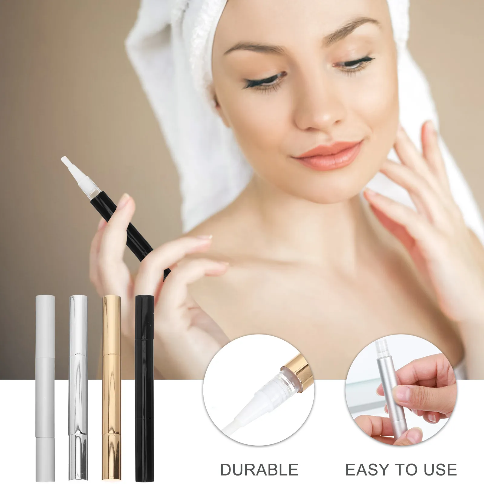 4 Stück Eyeliner Flüssigkeitsröhrchen Reise-Leerrohrchen Nagelöl-Stift Augenbrauen-Flüssigkeitsbehälter Make-up-Applikator Nachfüllbar