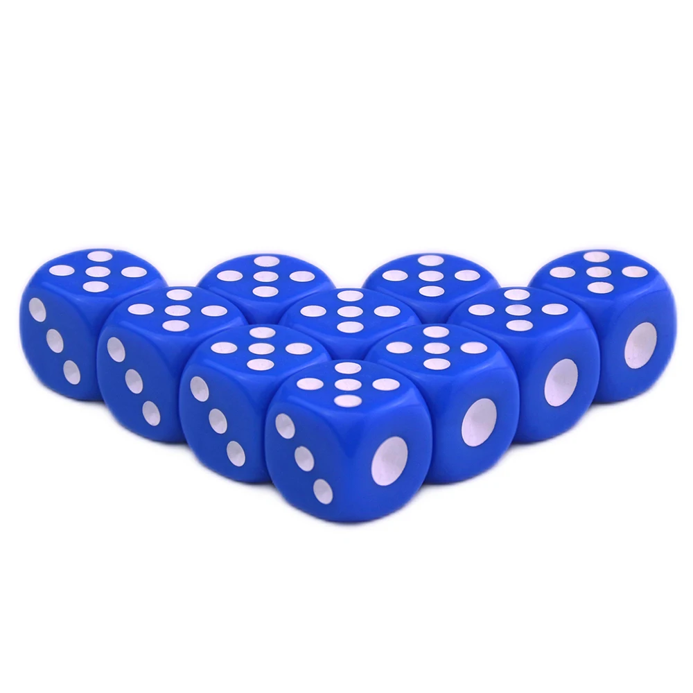 Acrílico 14mm Dice Set 10 Pieces D6 Dice-Perfeito para Club/Party/Family Group jogos e atividades