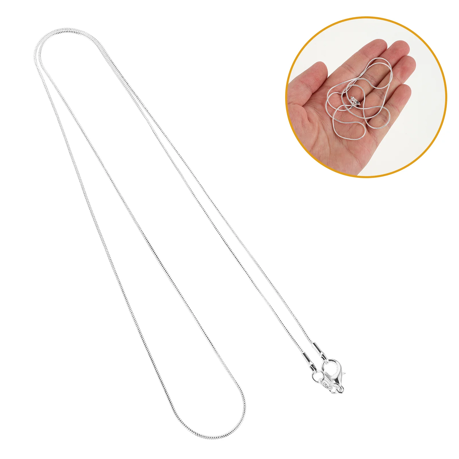 

10 Pcs Stainless Steel Pendant Sterling Silver Necklace Snake Chain 24 Inch Bulk