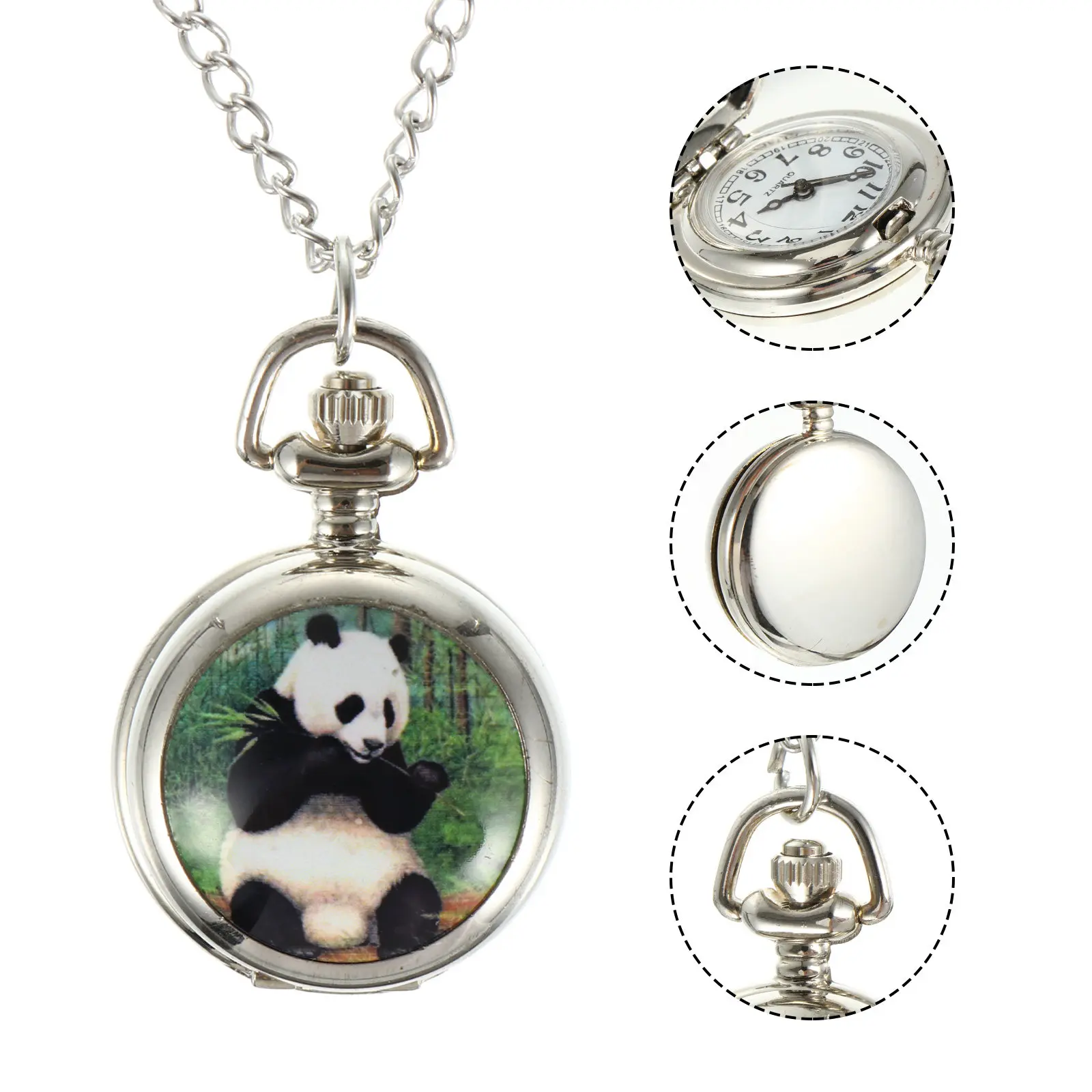 

1 шт. керамические часы с цепочкой в виде панды, винтажный циферблат с римскими цифрами, тонкая цепочка, часы для мужчин и женщин, ювелирные украшения, подарок, декоративный аксессуар