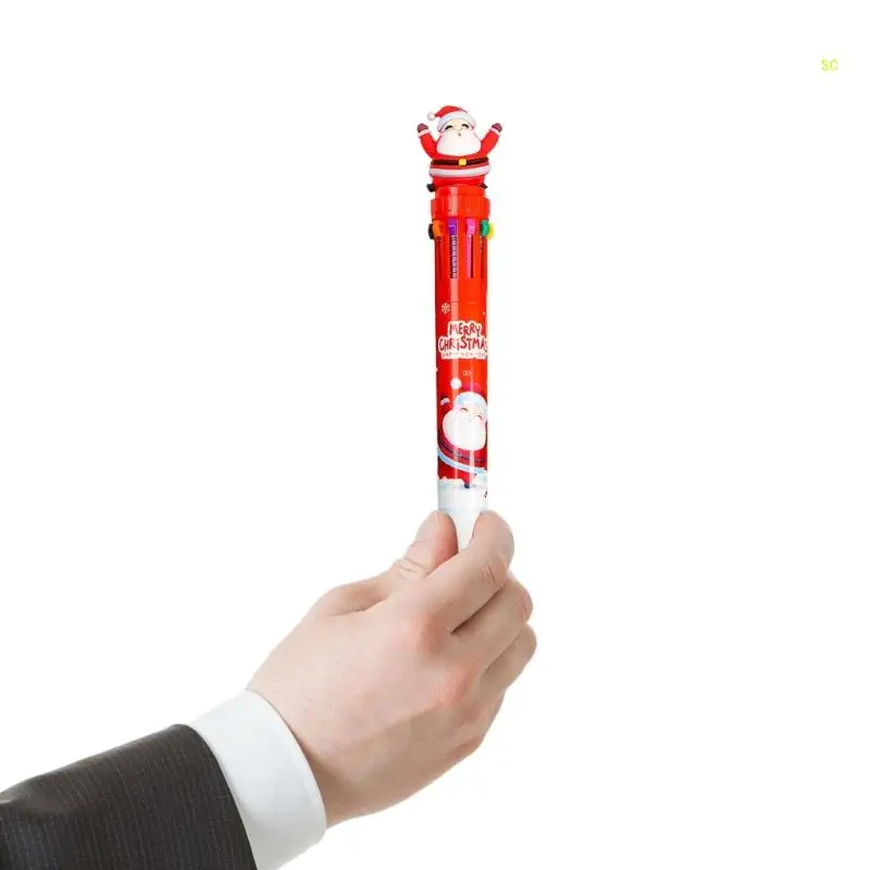 Christmas Ballpoint Retractable Multicolor Pen 10-Colors-in-1 for Kid Dropship